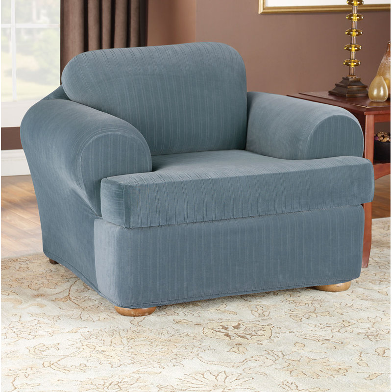 Sure Fit Stretch Pinstripe TCushion Armchair Slipcover & Reviews Wayfair